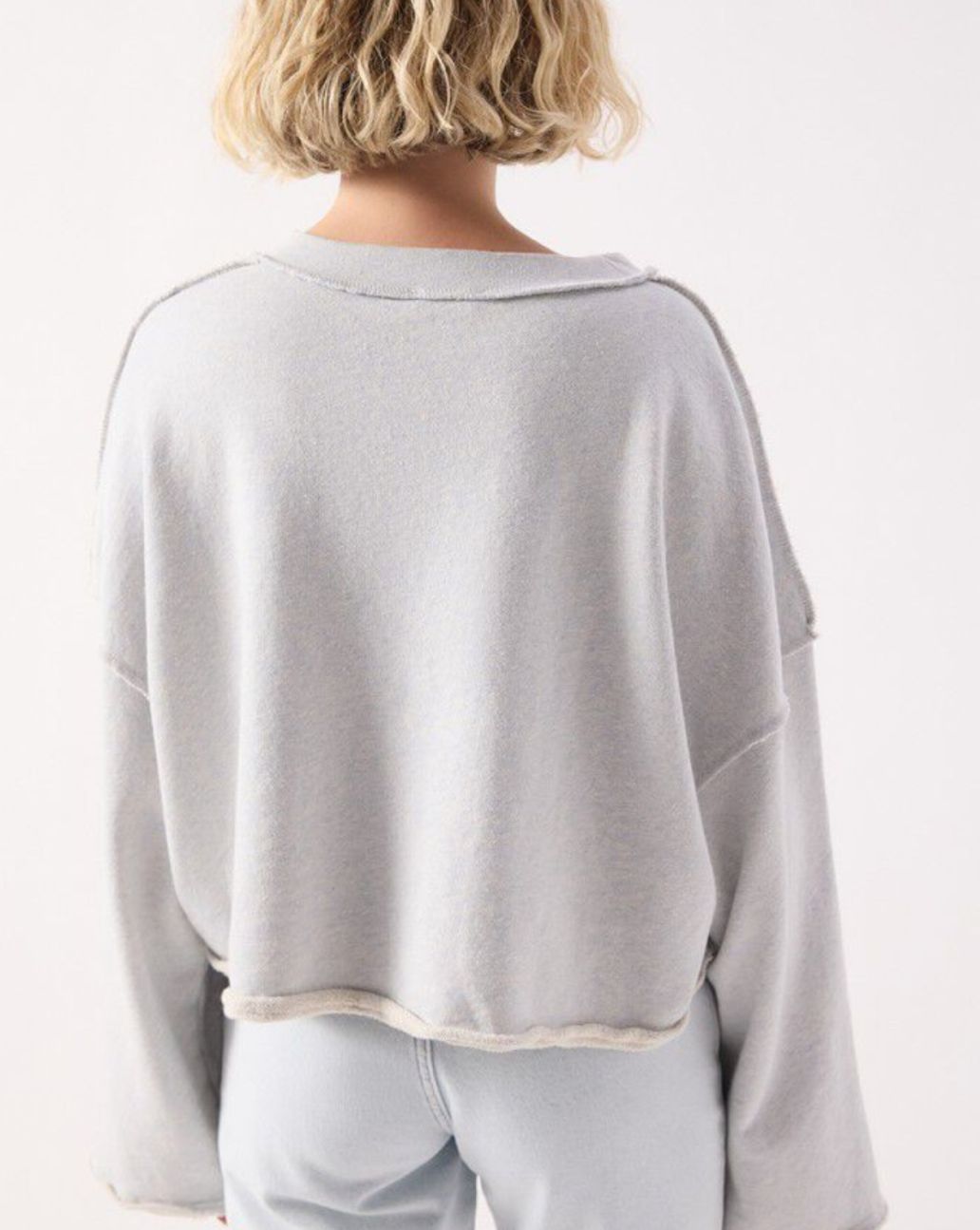 American Vintage Dantown Damessweater Bleu Ciel Ch