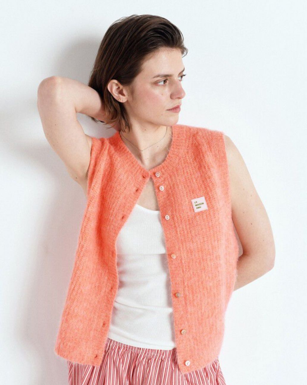 American Vintage gilet femme east Peches Blanche
