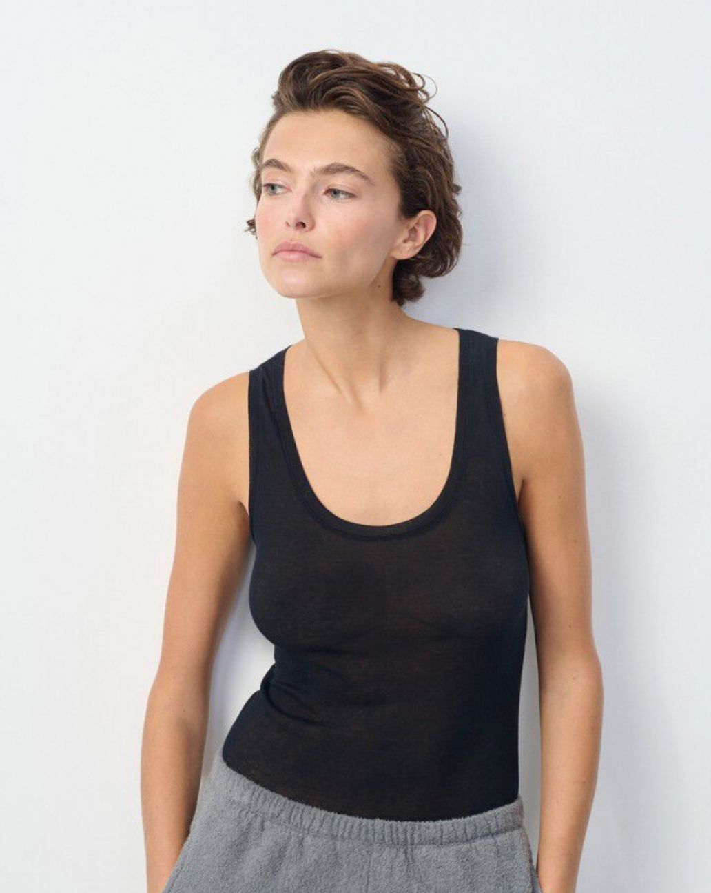American Vintage Top Zwart MAS00E25