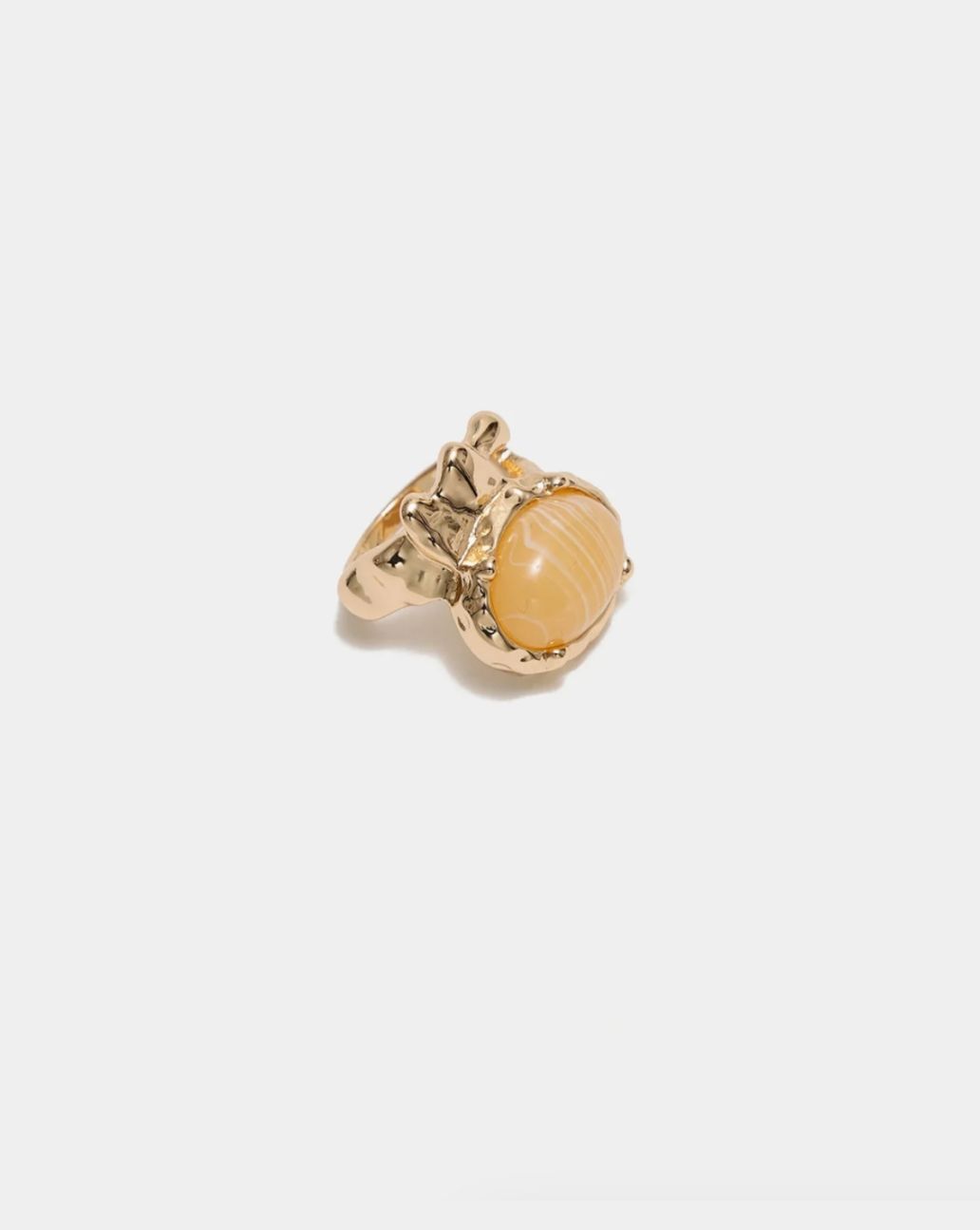 Bow19Details Pom Stone Ring Goudkleurig Zand

