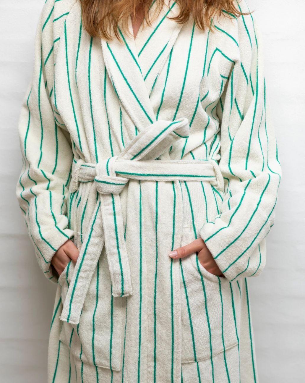 Bongusta Naram Bathrobe pure white & grass