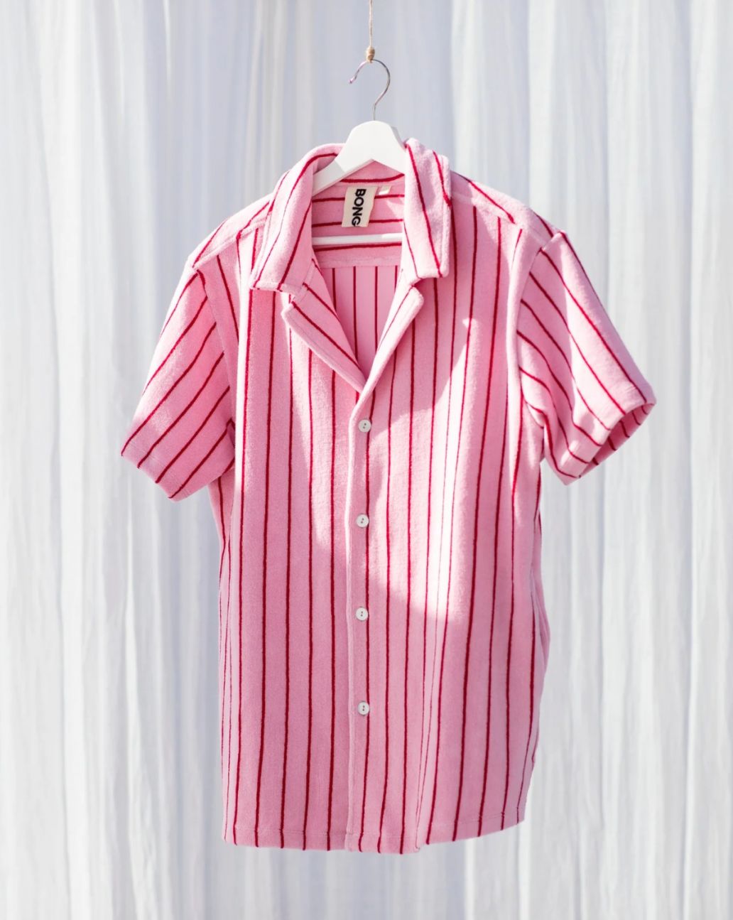 Bongusta Naram Shirt baby pink & ski patrol red