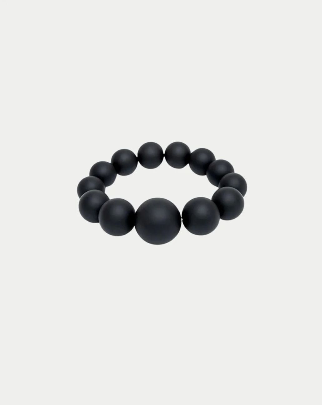 Bow19details Big Bead Bracelet Elastic Black-O.S