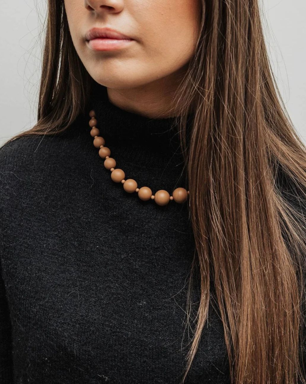 Bow19details Big Bead Necklace Cognac-O.S