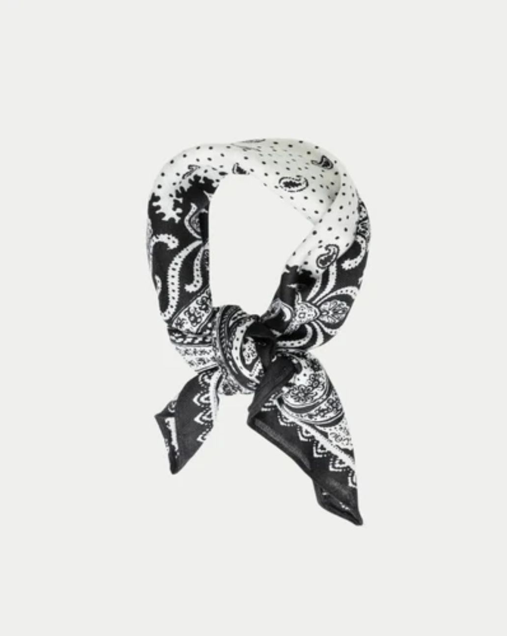 Bow19details Paisley Scarf Black-O.S