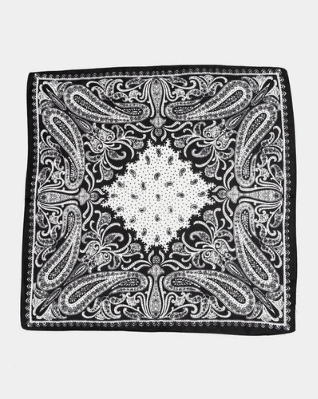 Bow19details Paisley Scarf Black-O.S
