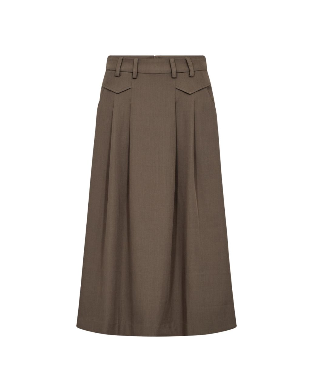 Co'Couture LunaCC Pocket Pleat Skirt Walnut