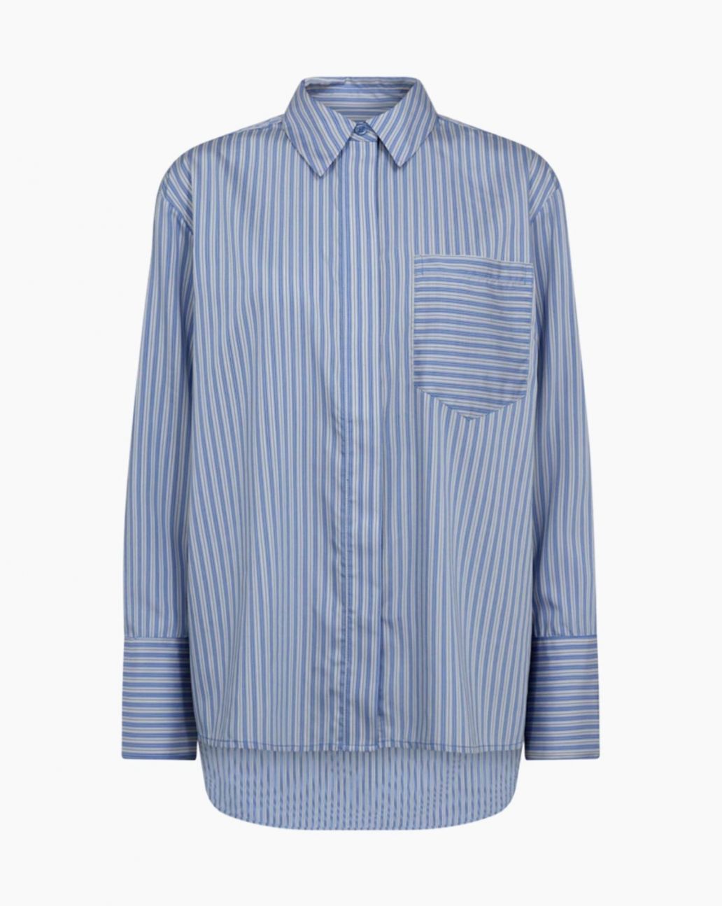 Co'Couture Finacc Stripe Blouse Blauw