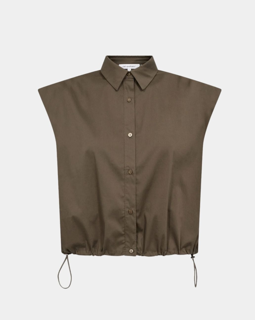 Co'Couture Elara Olive olijfgroene blouse
