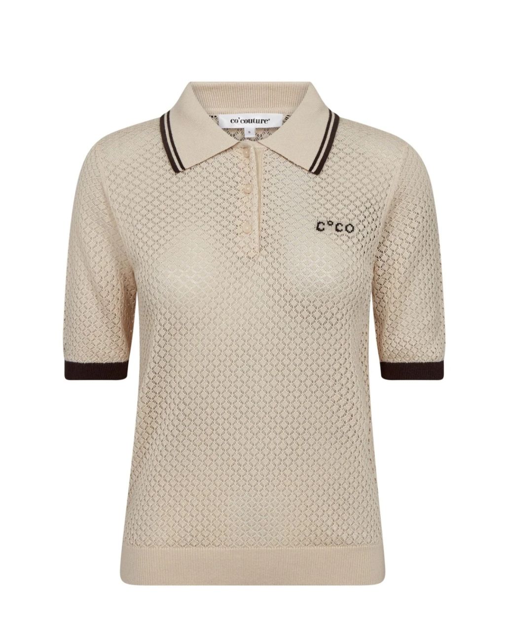 Co'Couture Luecc Pointelle Polo Knit