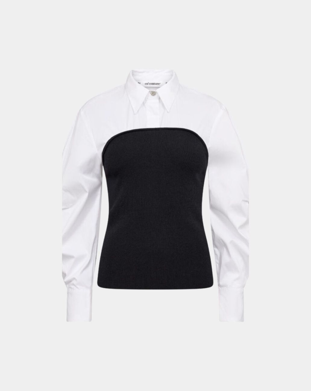 Co'Couture Merciacc Poplin Mix Knit White
