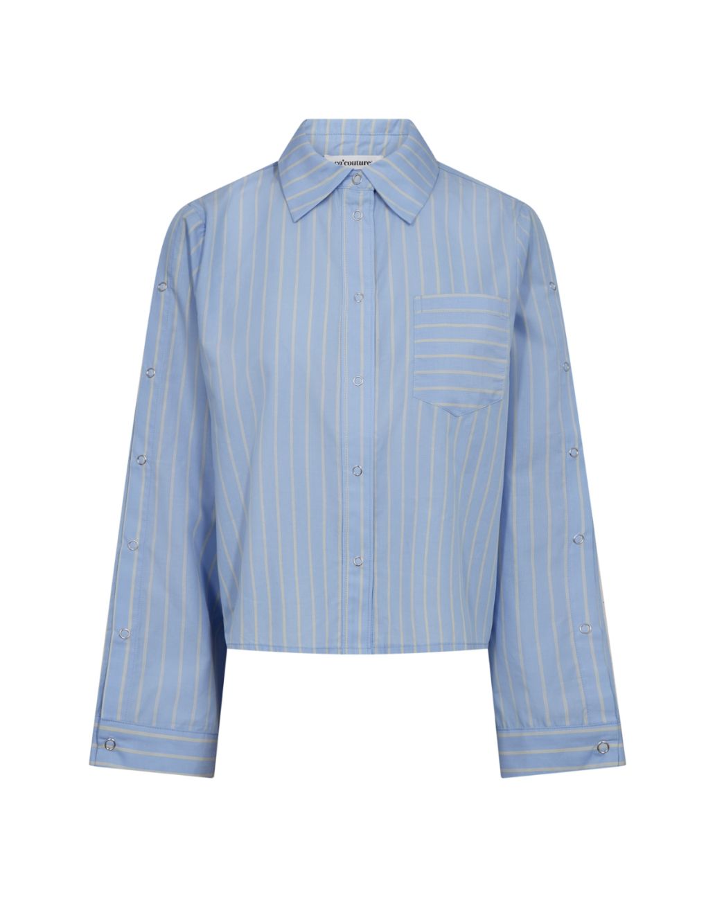 Co'Couture SimoCC Stripe Button Blouse Blauw