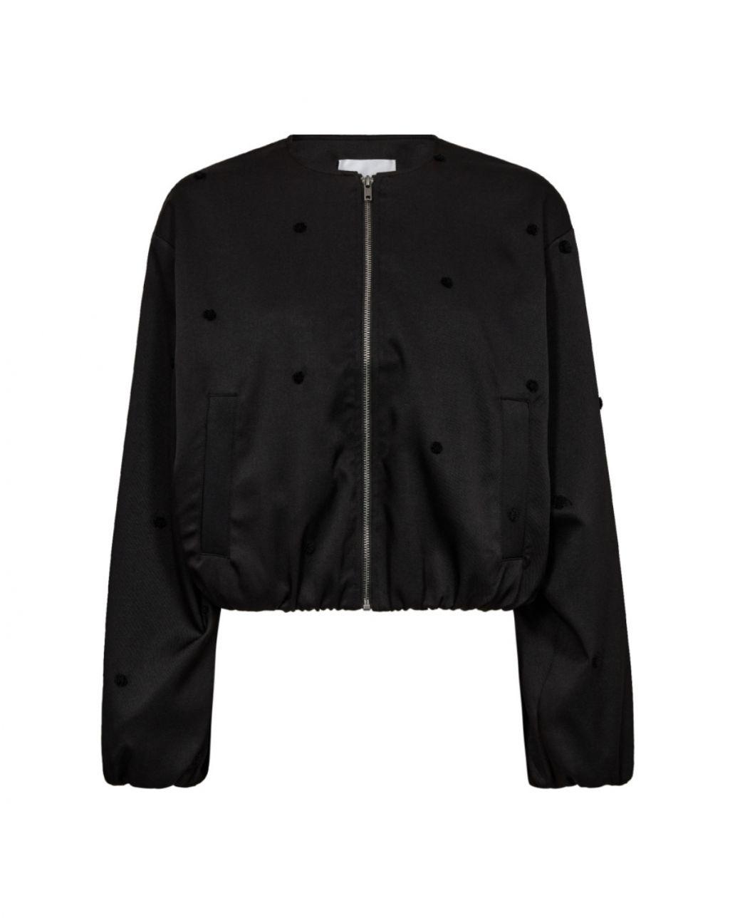 Co' Couture Clover Dot Balloon Zip Jacket Black
