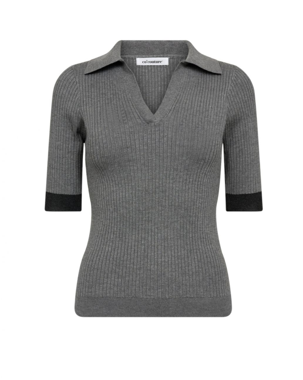Co'Couture BonnyCC Polo SS Knit Grijs