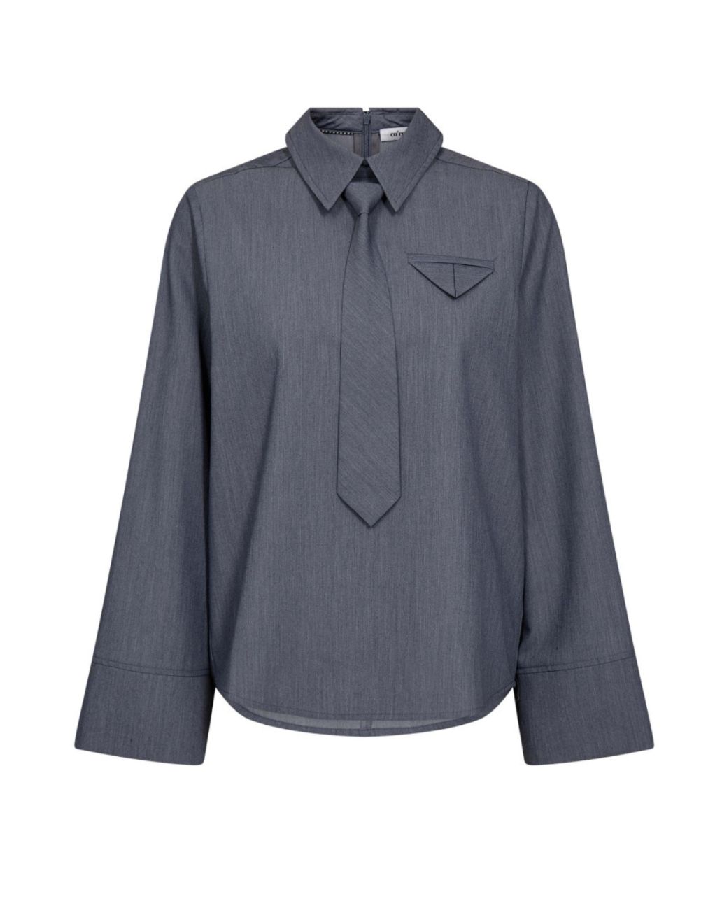 Co'Couture TengaCC Tie Blouse Dusty Blue