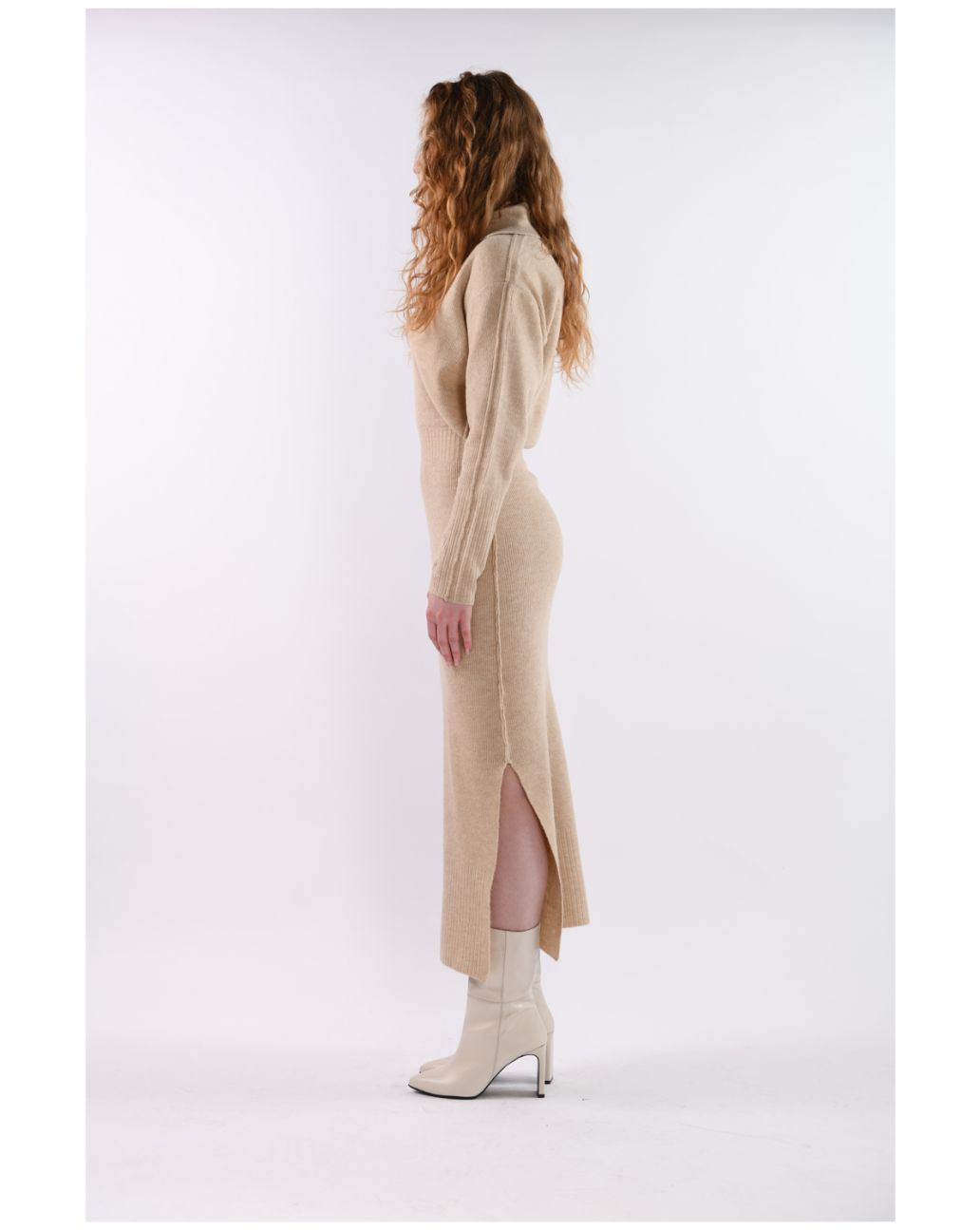 Patrizia Pepe Long Dress Beige
