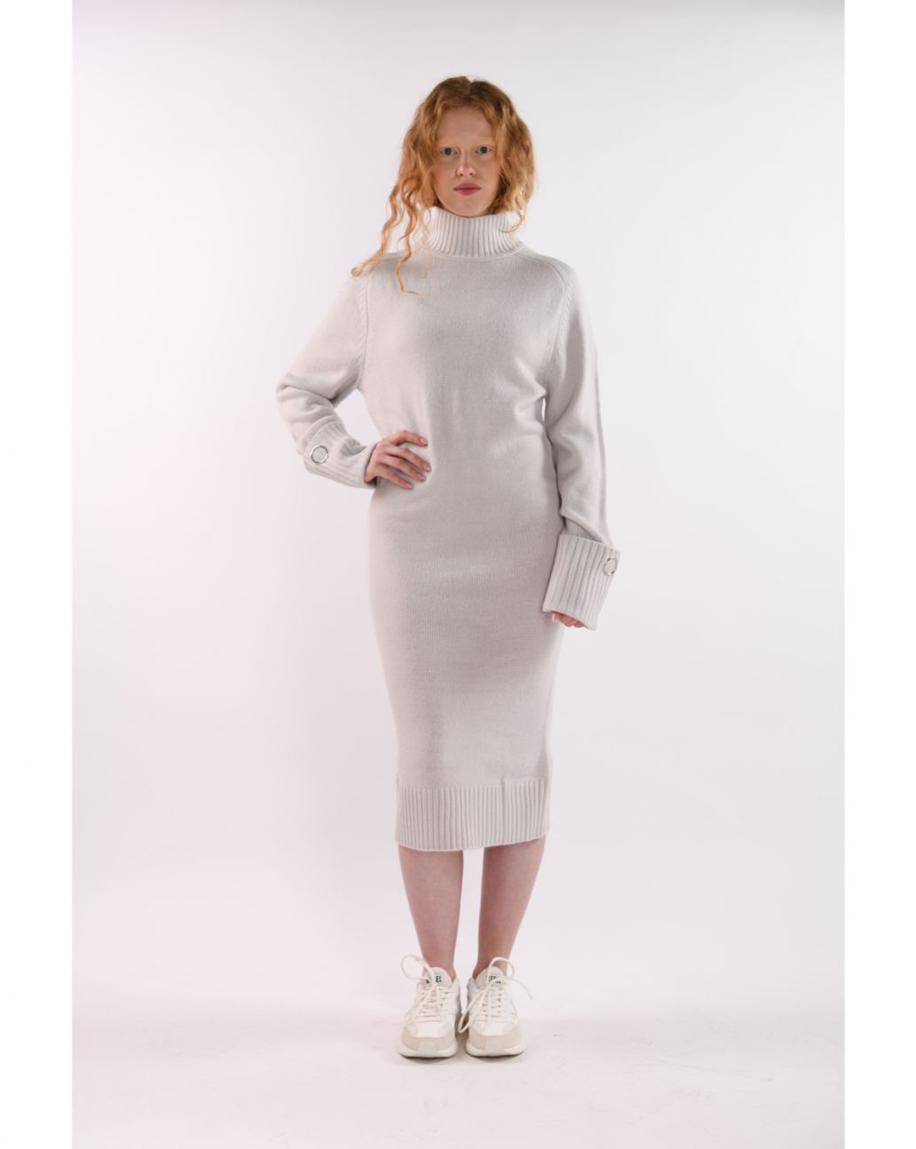 Patrizia Pepe Knit Dress White Grey