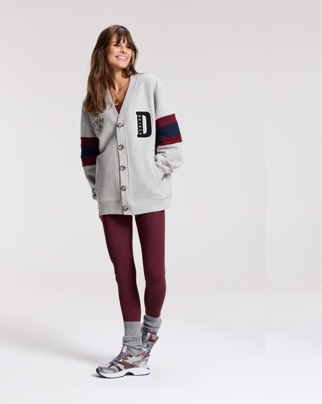 Deblon Noah Varsity Cardigan Grey Mélange