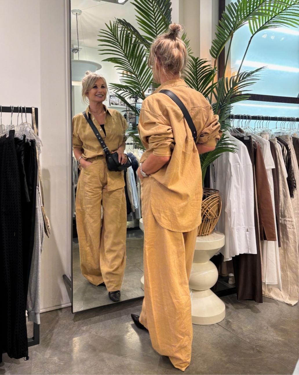 Denham Dahlila Shirt Linen Blend Desert Brown