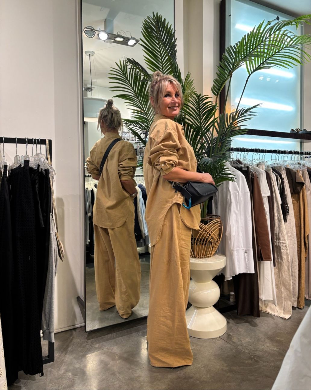 Denham Dahlila Shirt Linen Blend Desert Brown