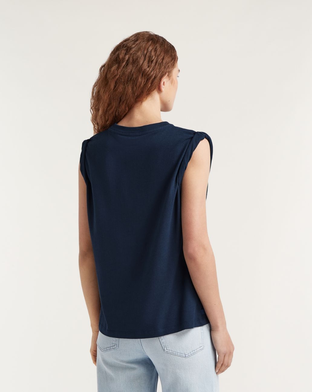 Denham KURA Muscle Tank Cotten Linnen navy 