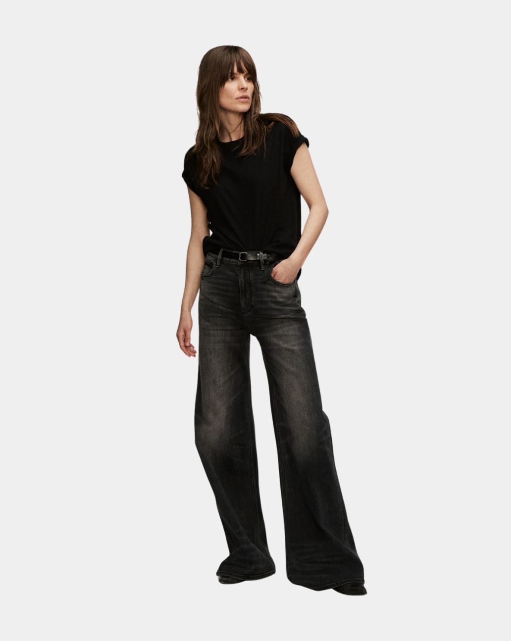 Denham Miku Reiko Grey wide flare jeans