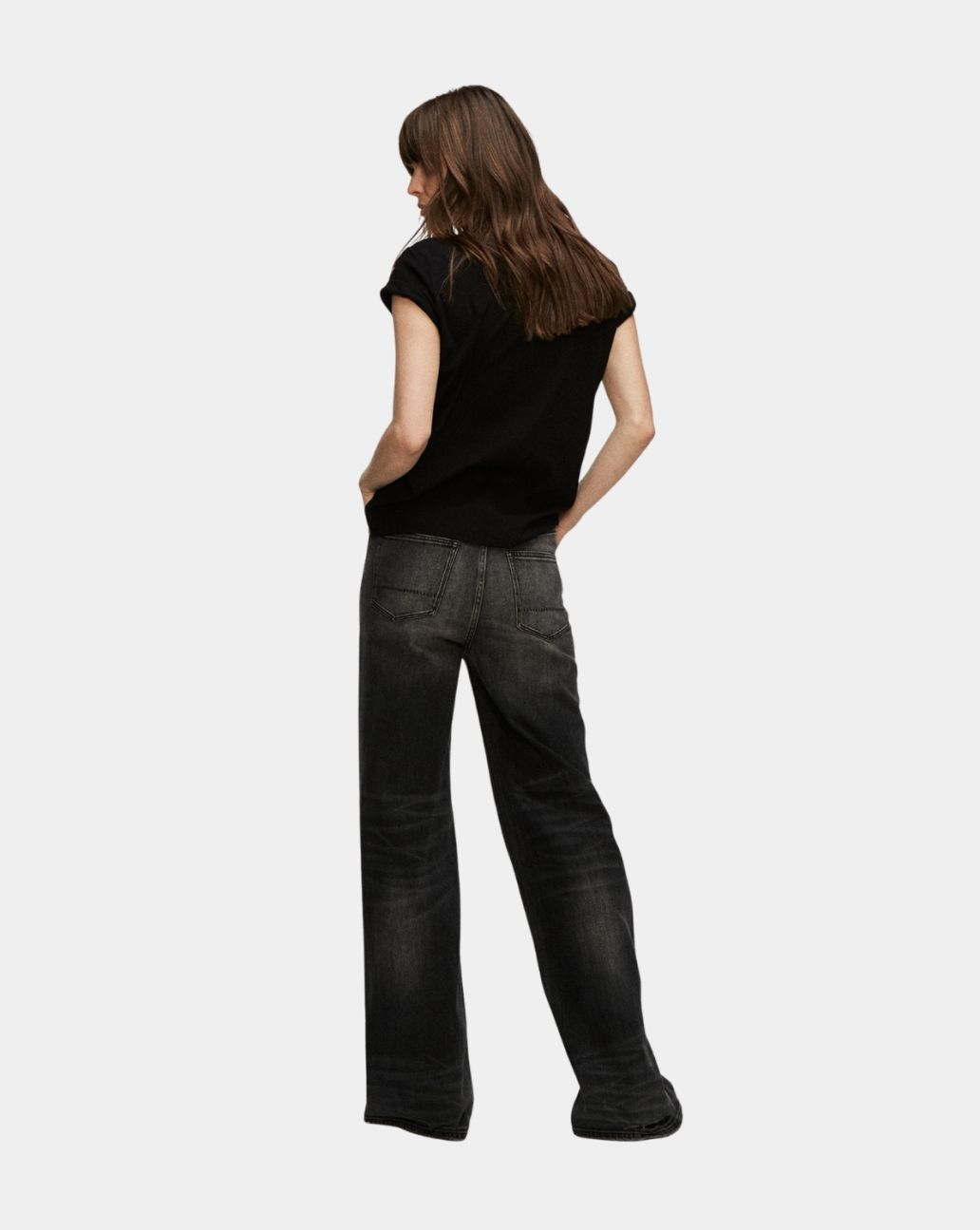 Denham Miku Reiko Grey wide flare jeans
