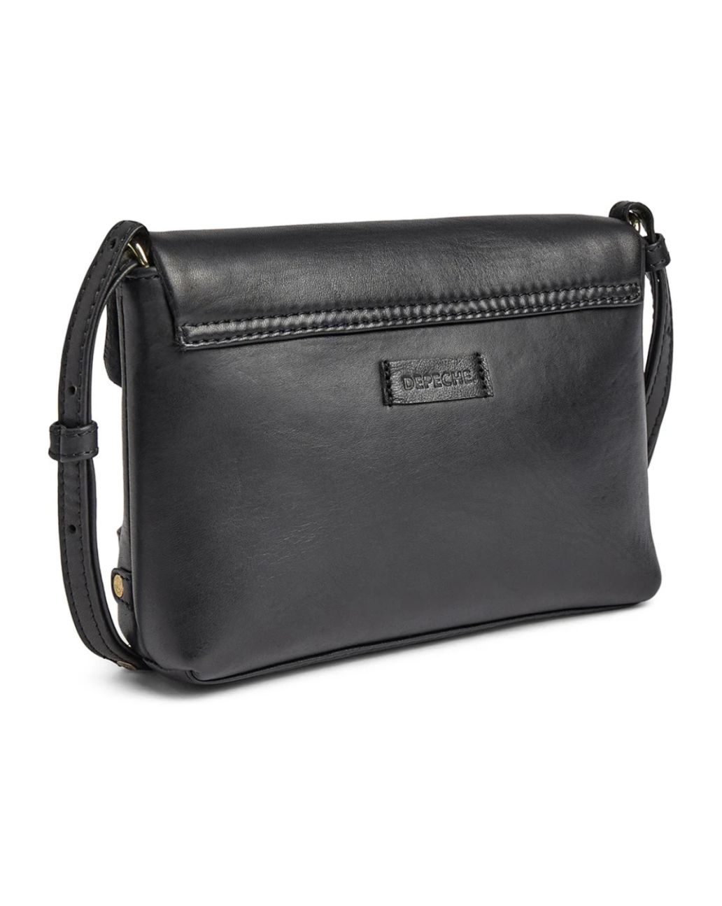 Depeche Leather Crossover Bag Black Gold-O.S