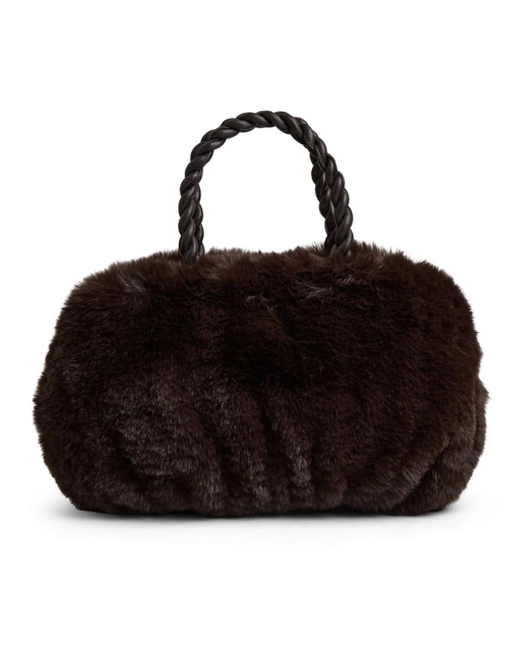 Depeche Faux Fur Handbag Chocolate-O.S