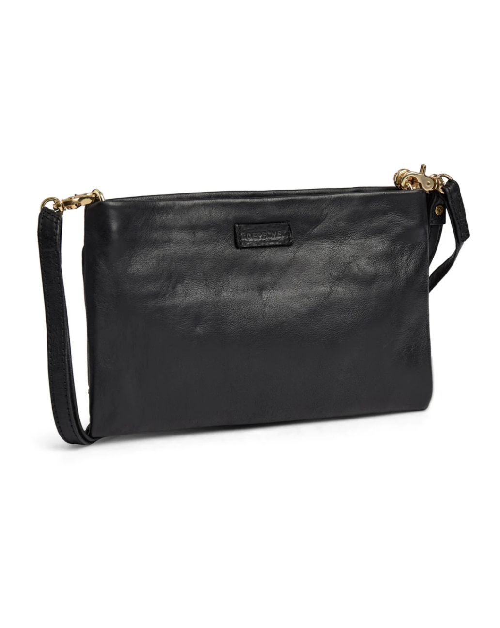 Depeche Leather Clutch Black met Gouden Studs-O.S