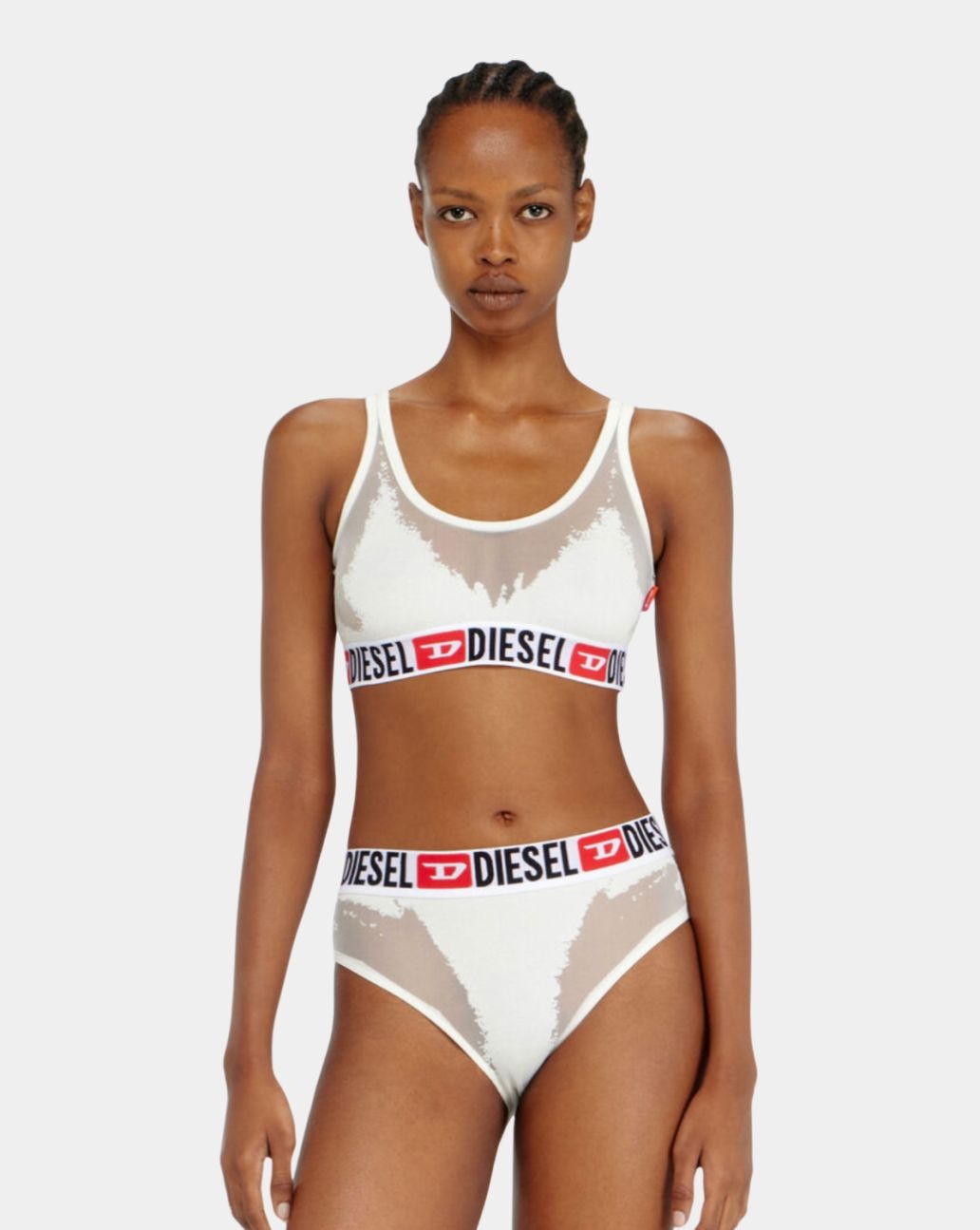 Diesel x Tinder Bralette White Sheer Devoré Effect