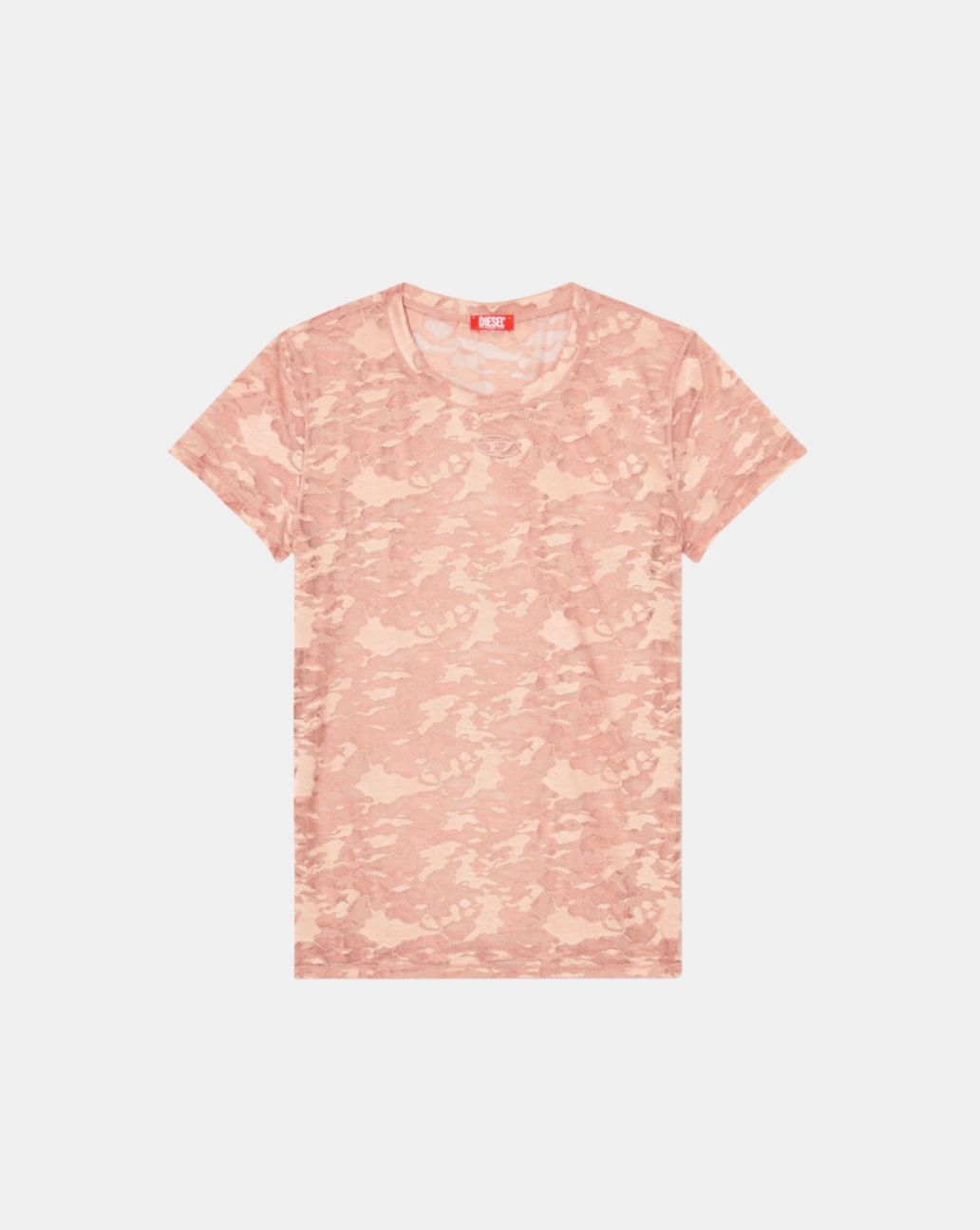 Diesel Camo Lace T-Shirt Pink Nude
