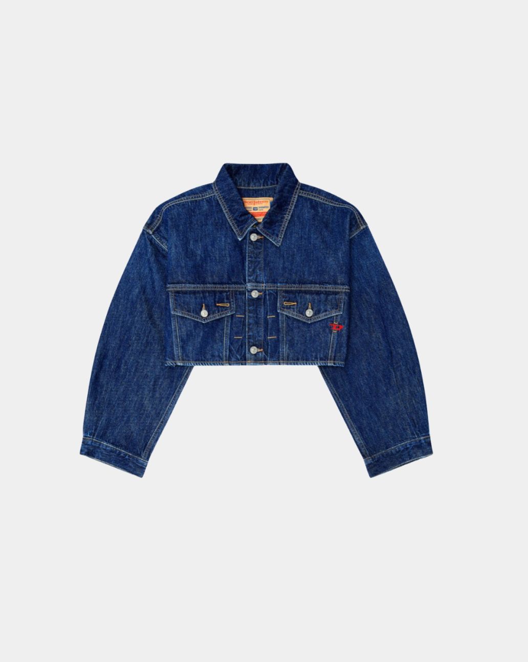 Diesel Cropped Denim Trucker Jacket Medium Blue
