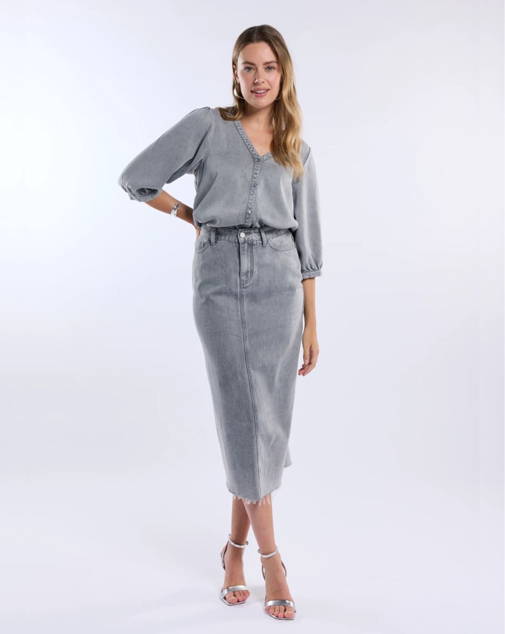 Freebird Basha Blouse Grey