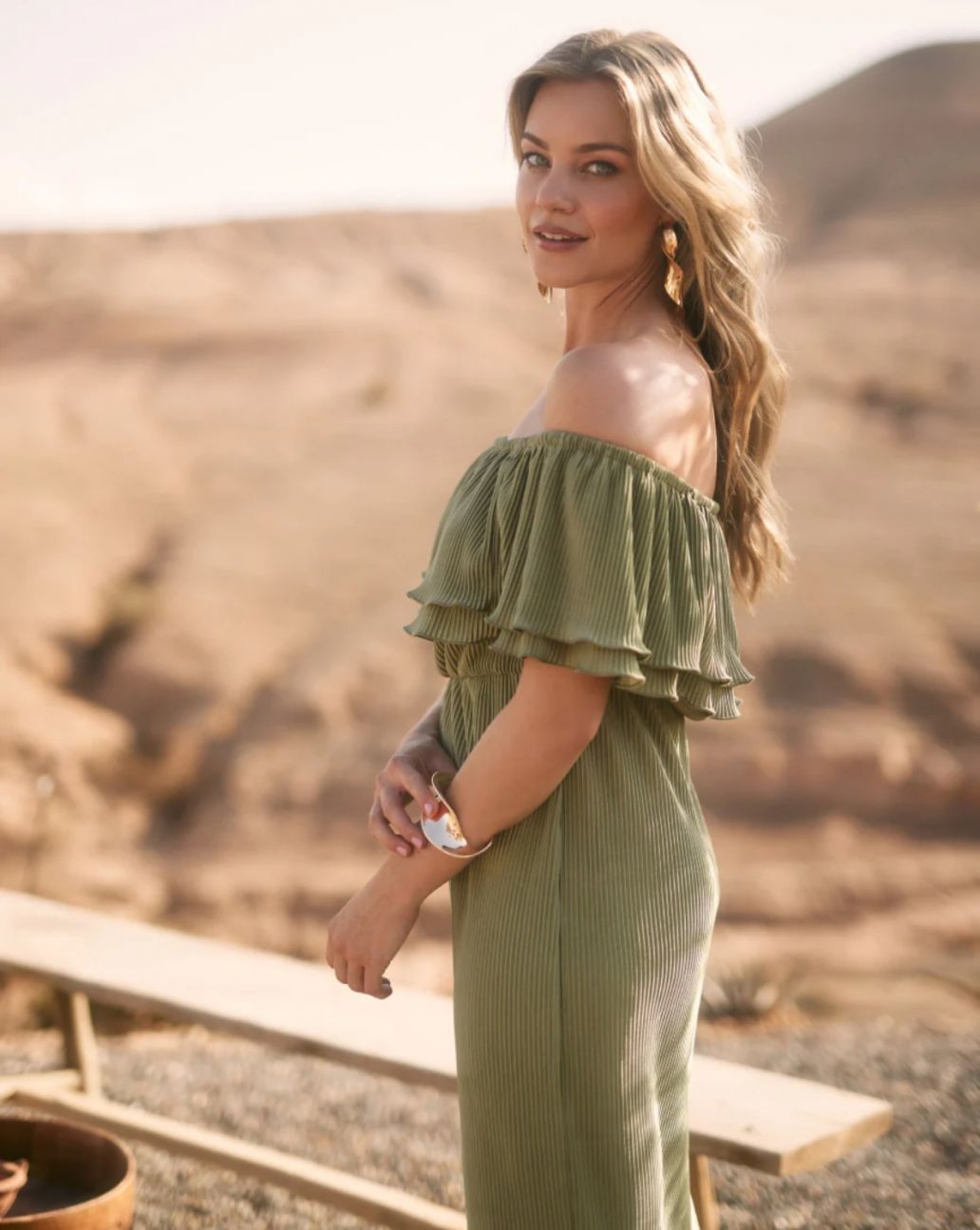 Freebird Bonne Dress Sage Green