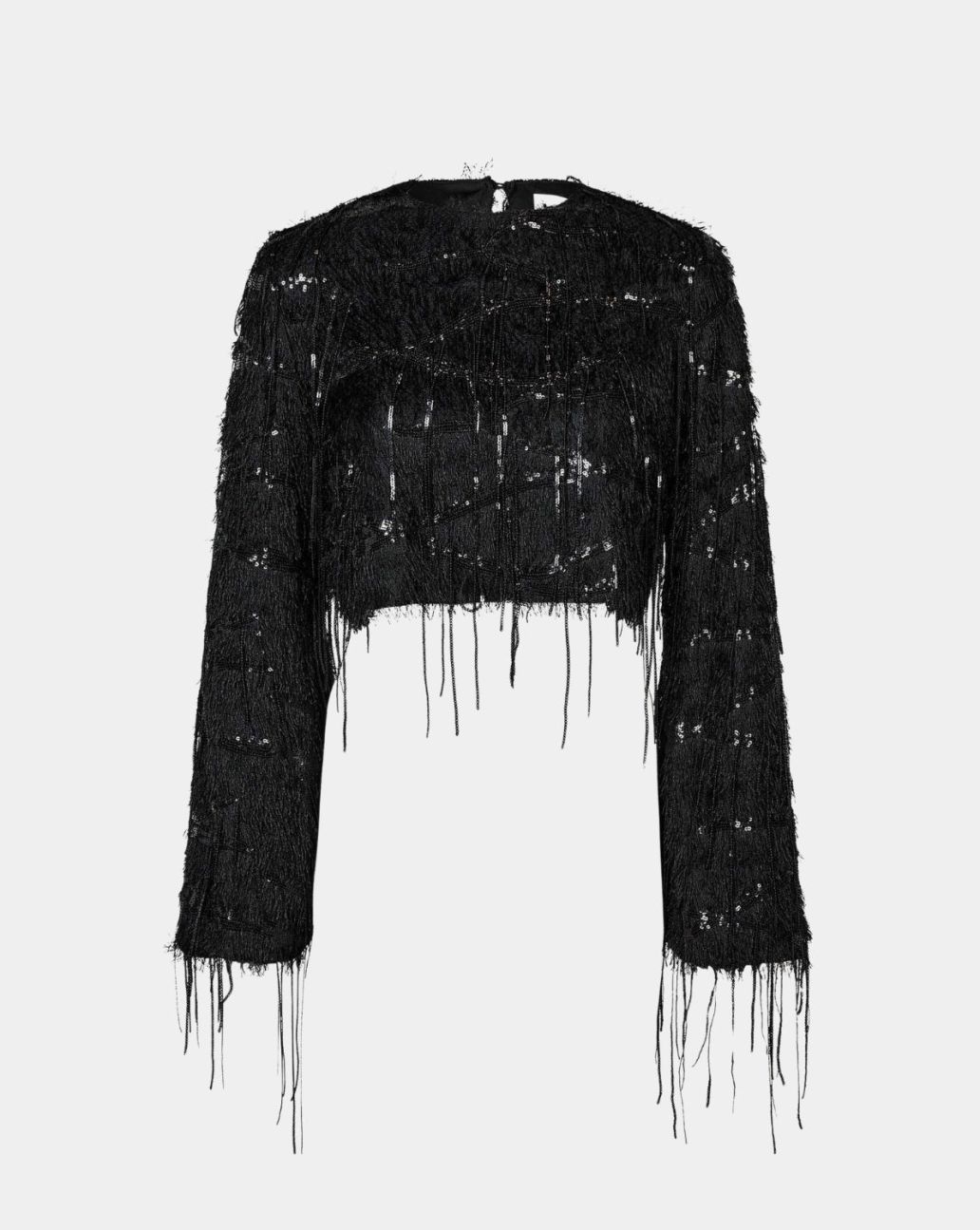 Haute L'Amitié Sequin Fringe Blouse Black