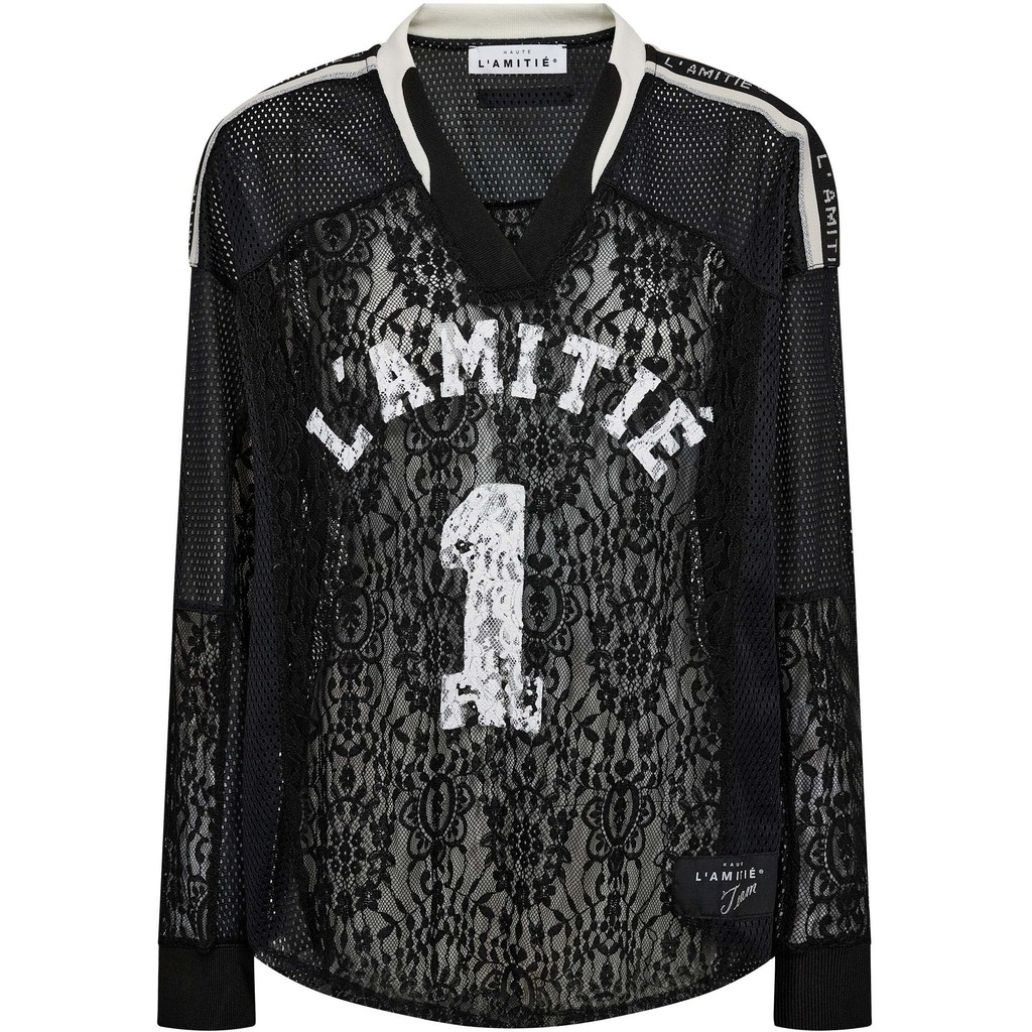 Lace Football V- Blouse HL10468