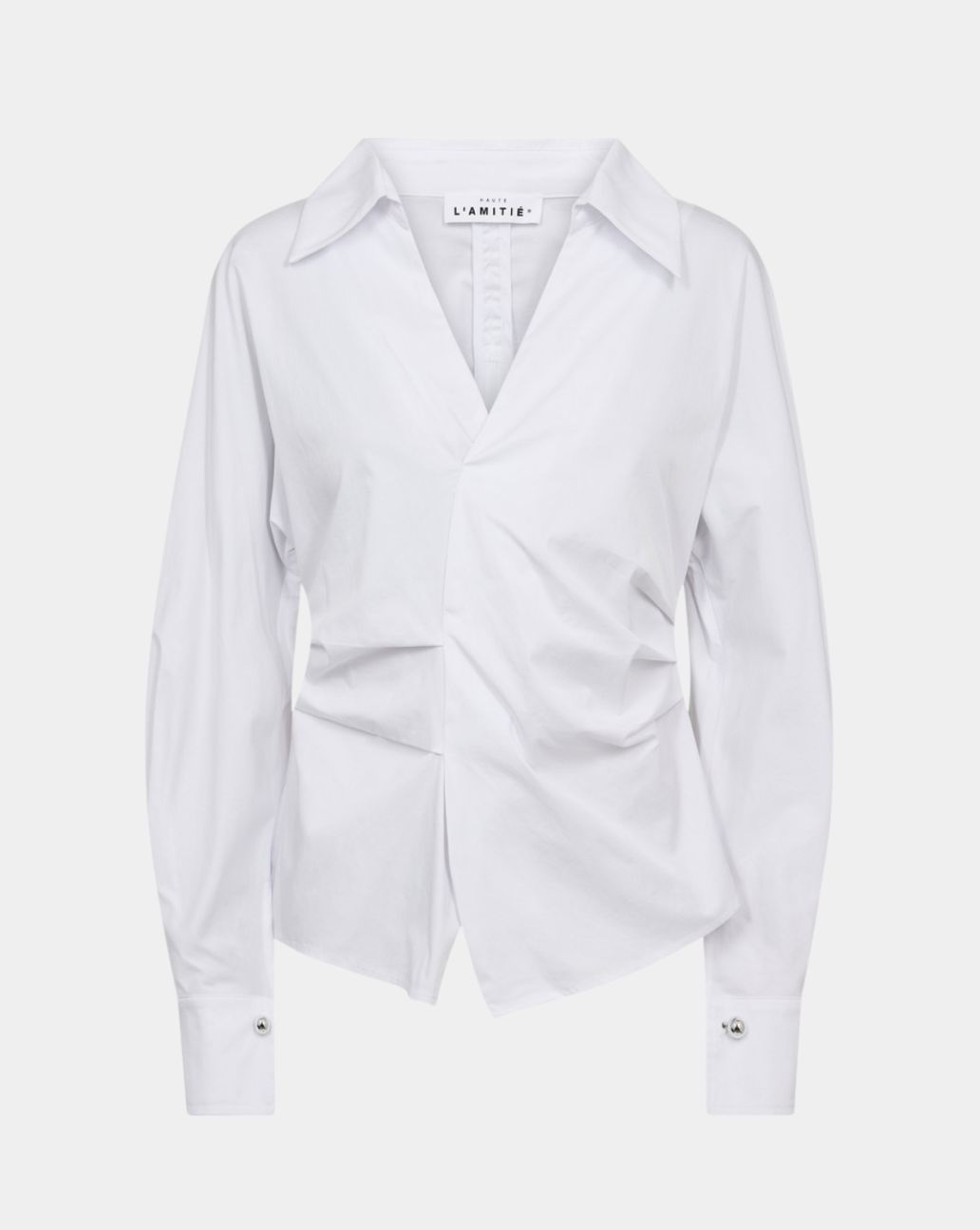 Haute L'Amitié Bell Zip Ball Shirt White