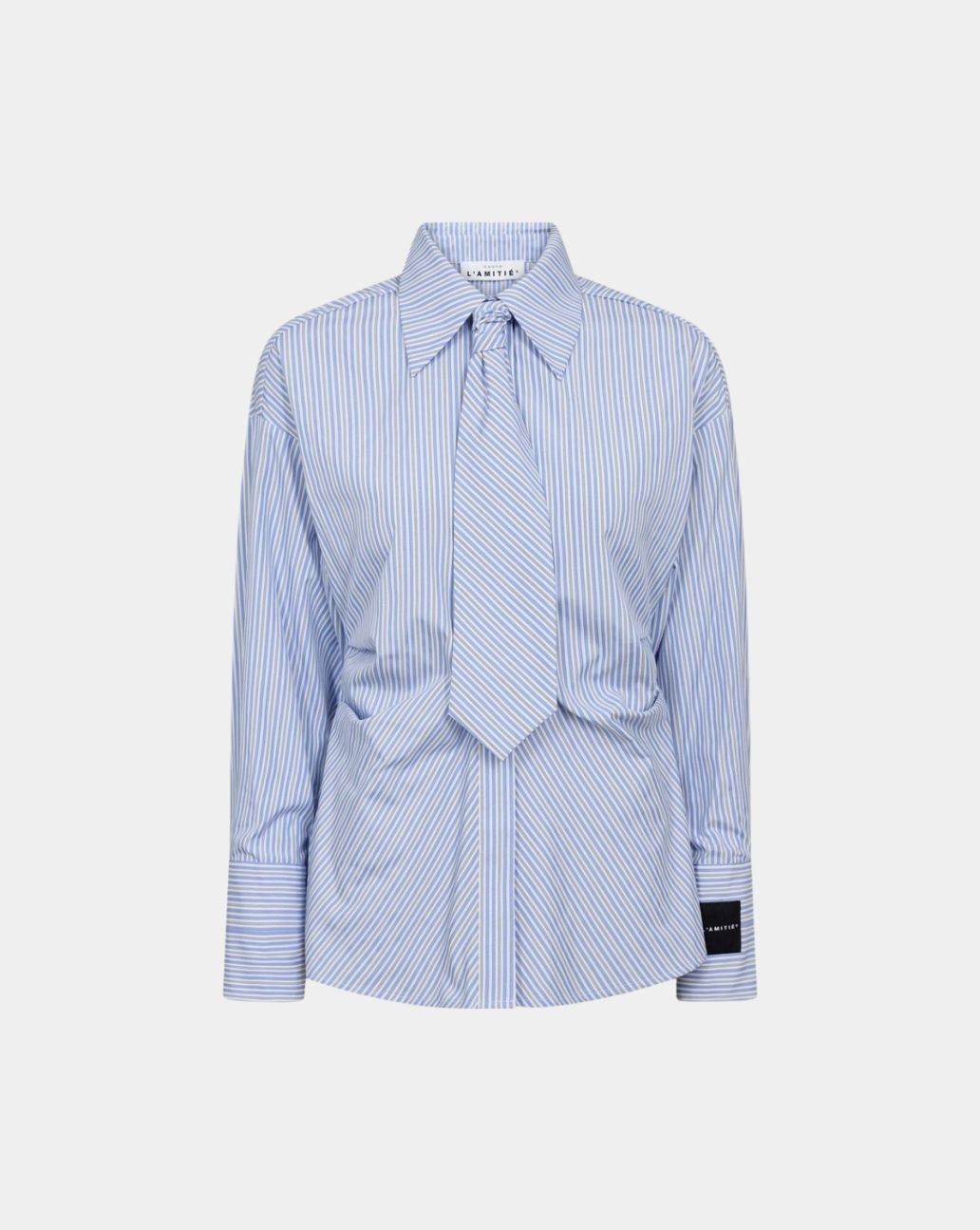 Haute L'Amitié Emma Tie Stripe Shirt Pale Blue