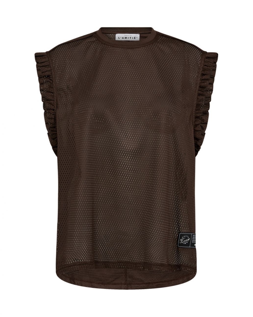 Haute L'Amitié Drift Frill Sports Top mocca