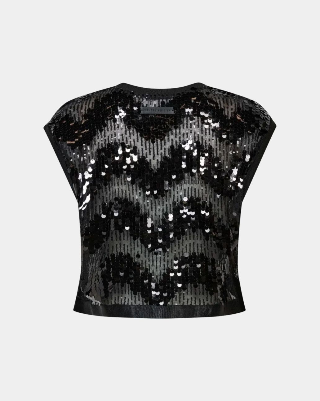 Haute L'Amitié Mirror Sequin Crop Top Black