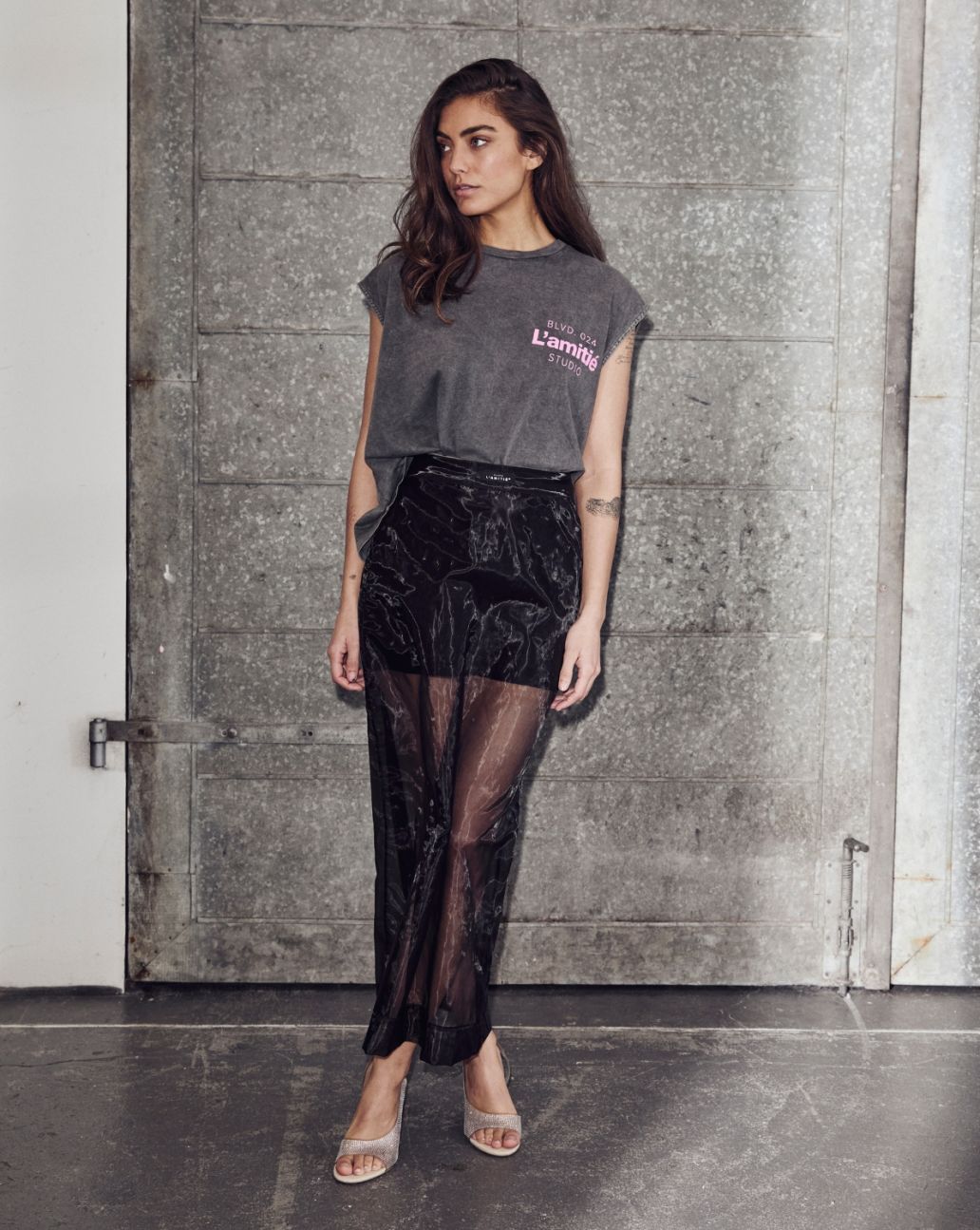 Haute L'Amitié Organza Pencil Skirt Zwart