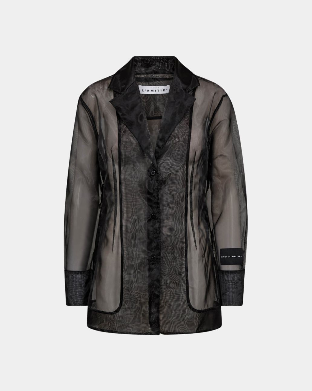 Haute L'Amitié Ring Organza Blazer Shirt Black
