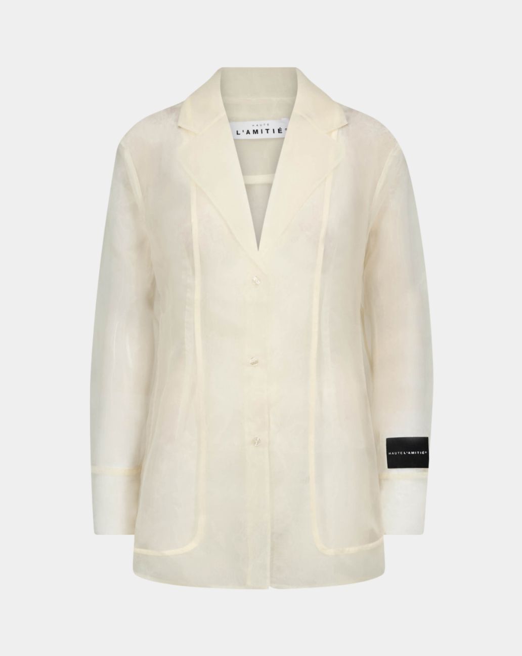 Haute L'Amitié Ring Organza Blazer Shirt Pale Yell