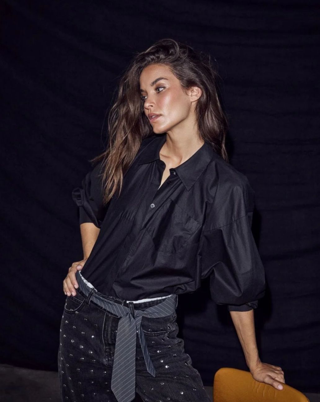 Haute L'Amitié Sophie Din Coated Shirt Black