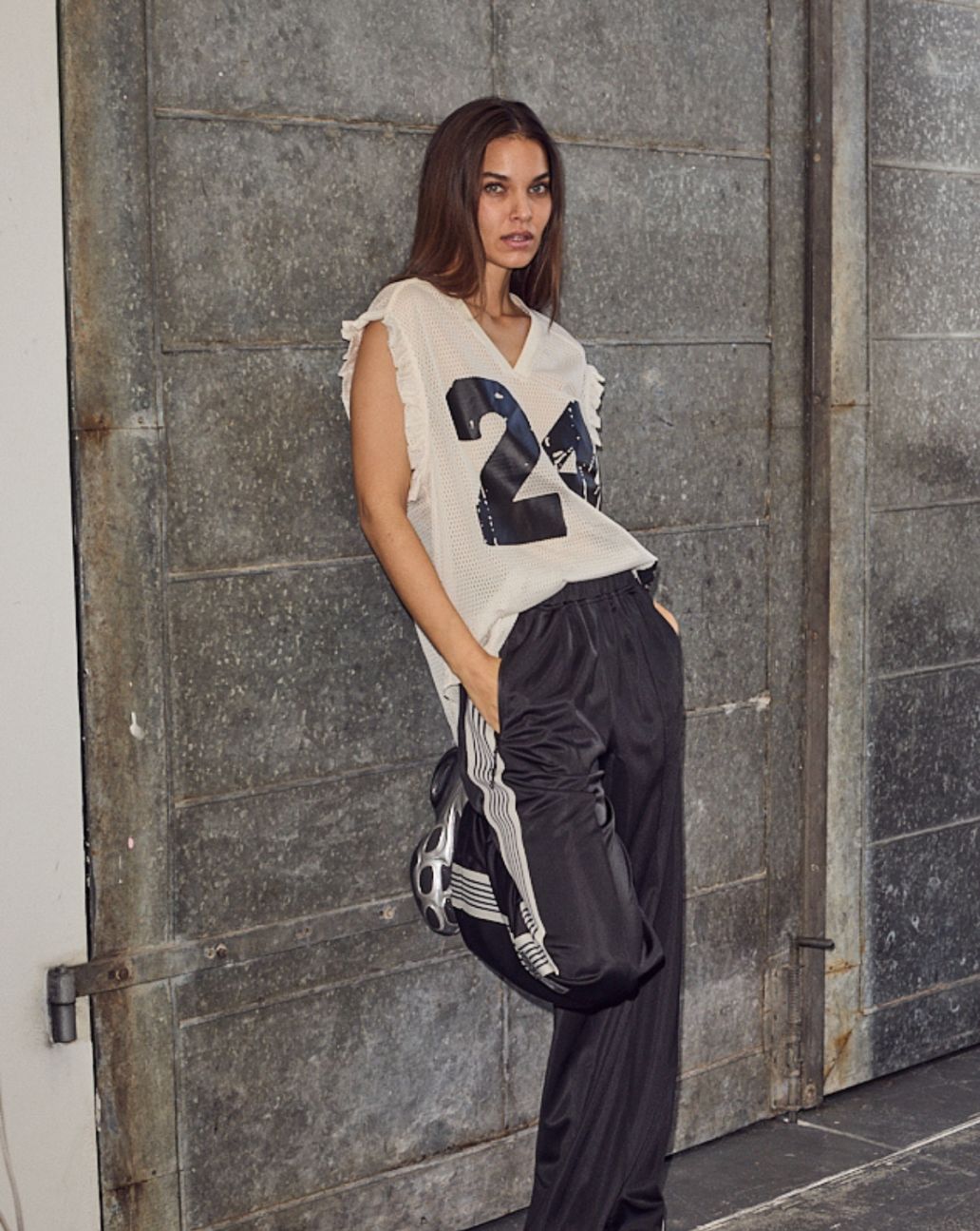 Haute L’Amitié Drift Frill V-24 Top Pearl