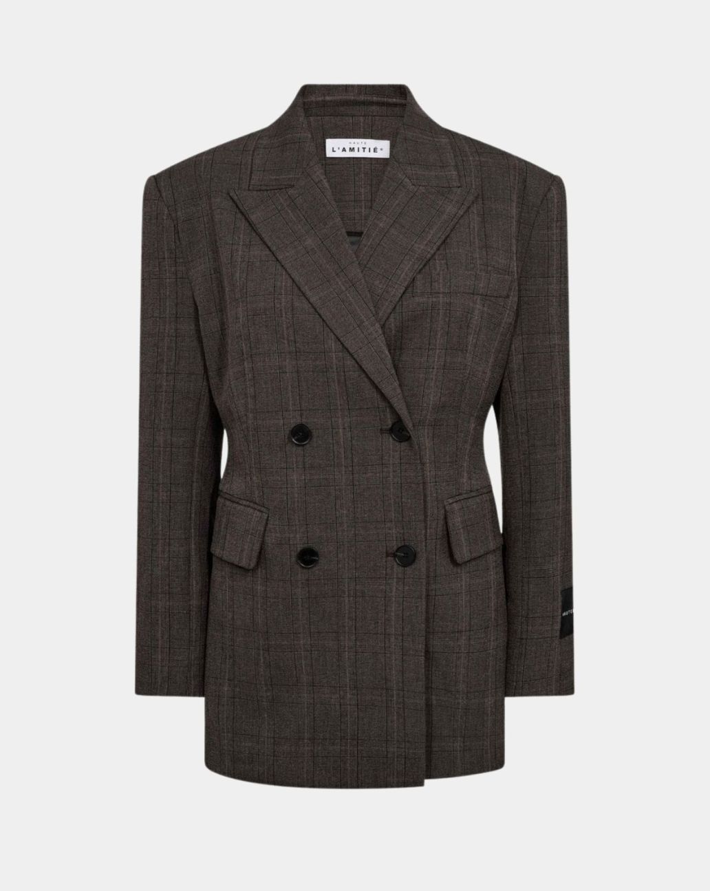 Haute L'amite Waist Fit Check Blazer Bruin 