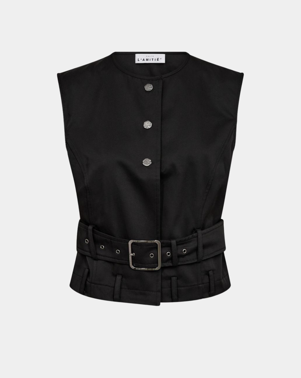 Haute L'amite Rabi Belt Vest Black zwart gilet