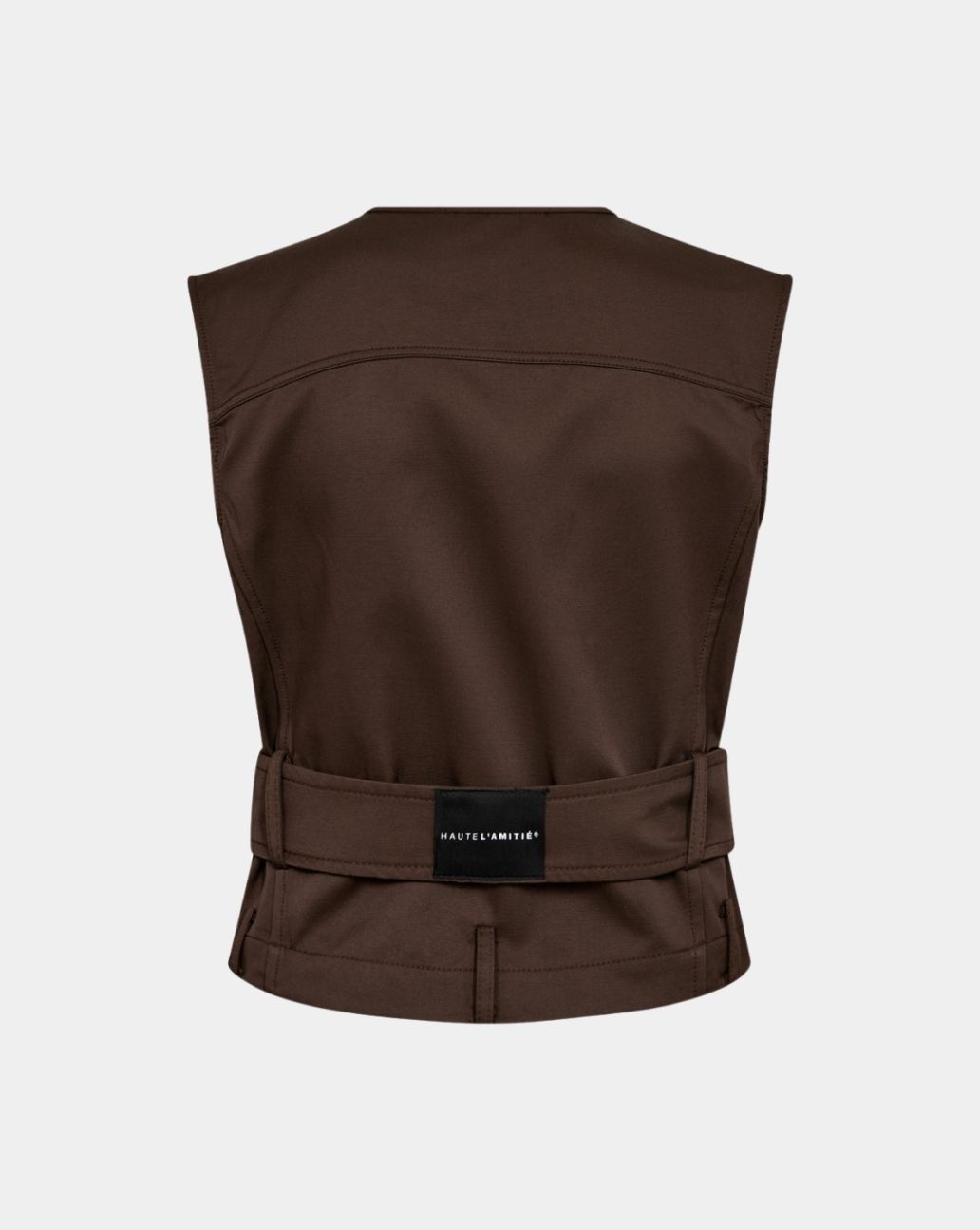 Haute L'amite Rabi Belt Vest Mocca bruin gilet
