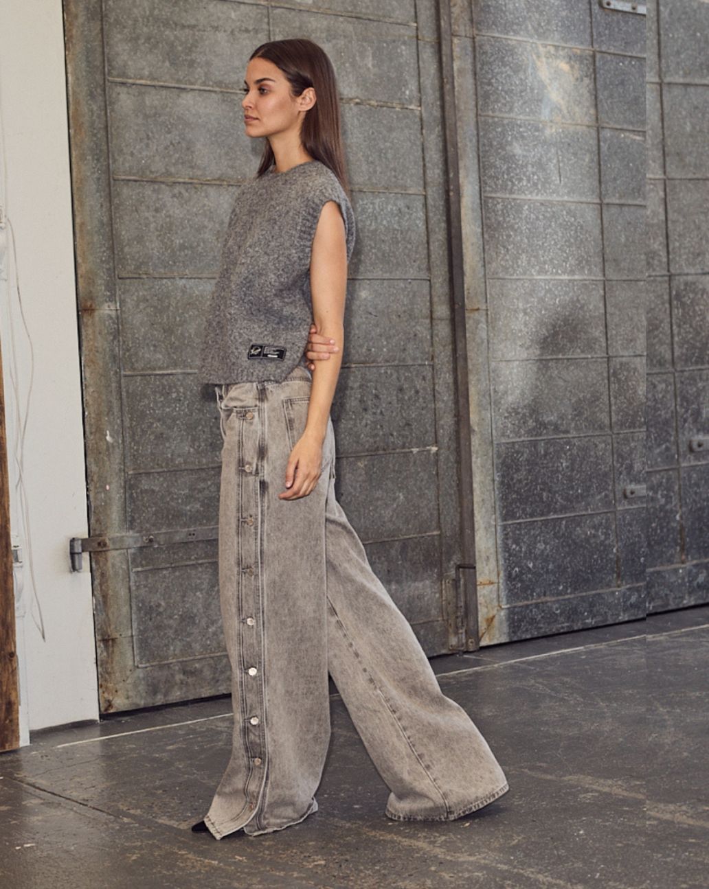Haute L'amitié Toby Knit Vest Grey Melange
